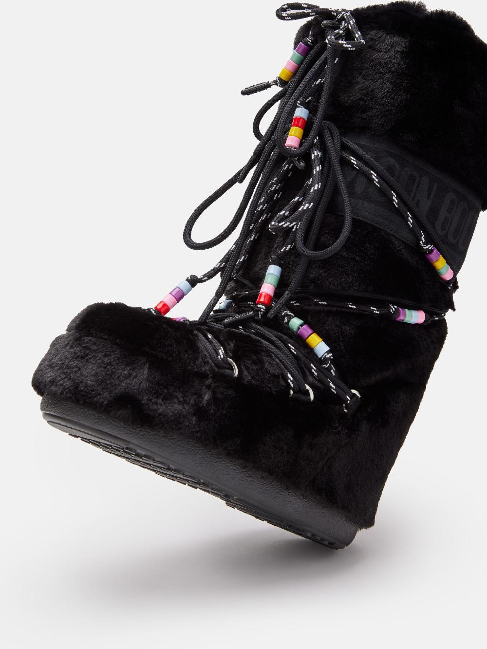 Moon Boot ICON FAUX-FUR BEADS NERO Negozi Online