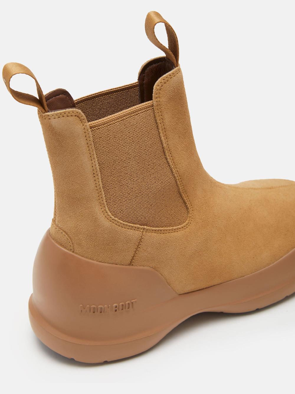 Moon Boot STIVALE LUNA CHELSEA BEIGE IN PELLE SCAMOSCIATA In Vendita