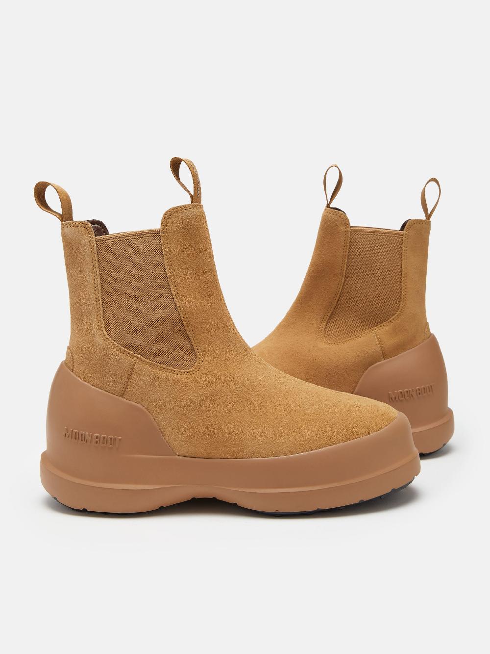 Moon Boot STIVALE LUNA CHELSEA BEIGE IN PELLE SCAMOSCIATA In Vendita