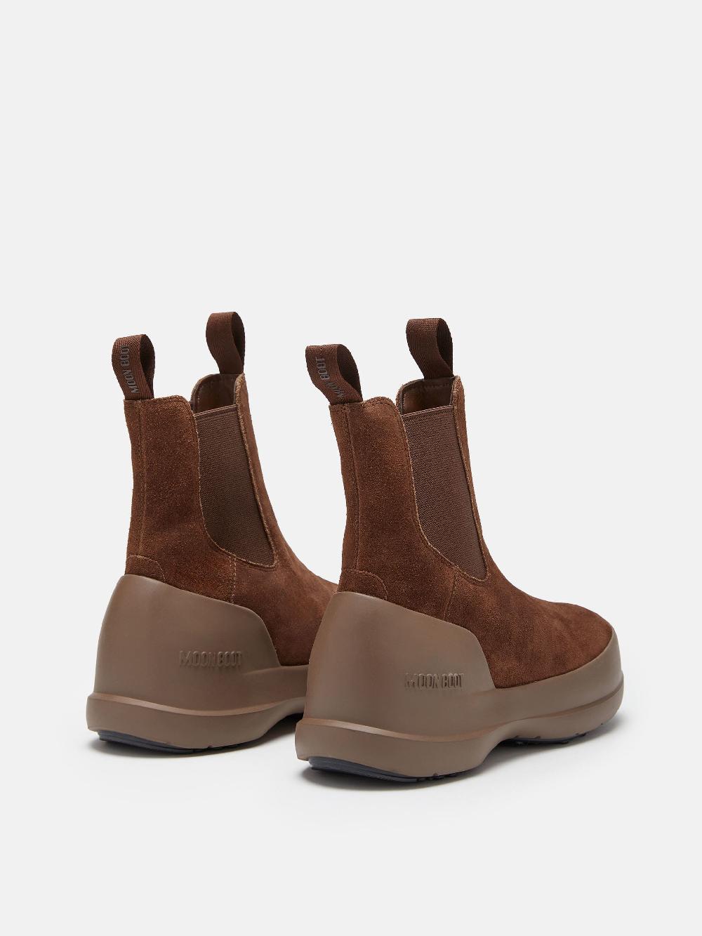 Moon Boot STIVALE LUNA CHELSEA MARRONE IN PELLE SCAMOSCIATA Italy