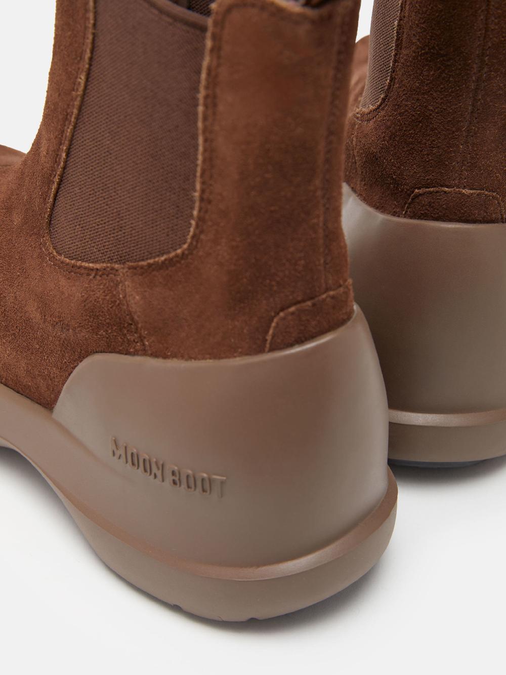 Moon Boot STIVALE LUNA CHELSEA MARRONE IN PELLE SCAMOSCIATA Italy