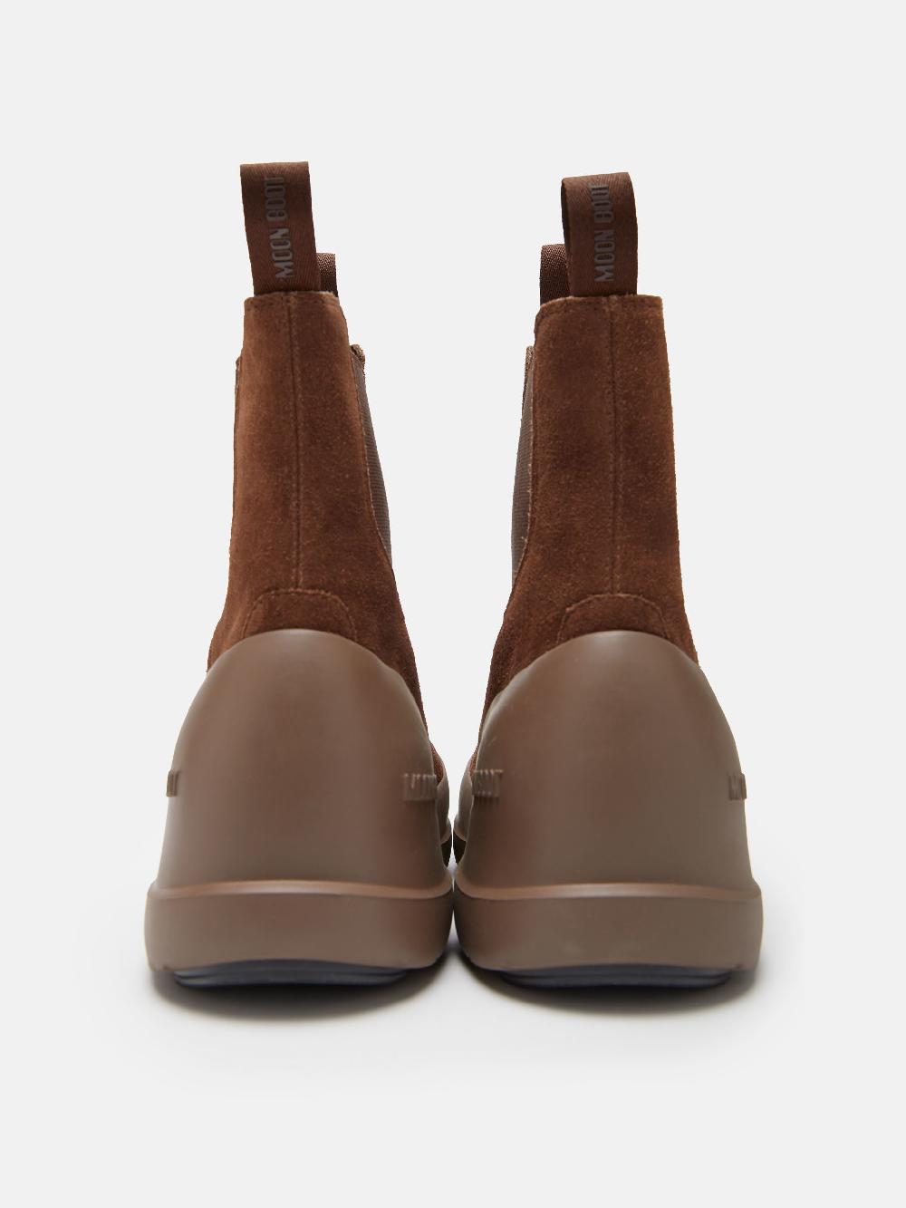 Moon Boot STIVALE LUNA CHELSEA MARRONE IN PELLE SCAMOSCIATA Italy