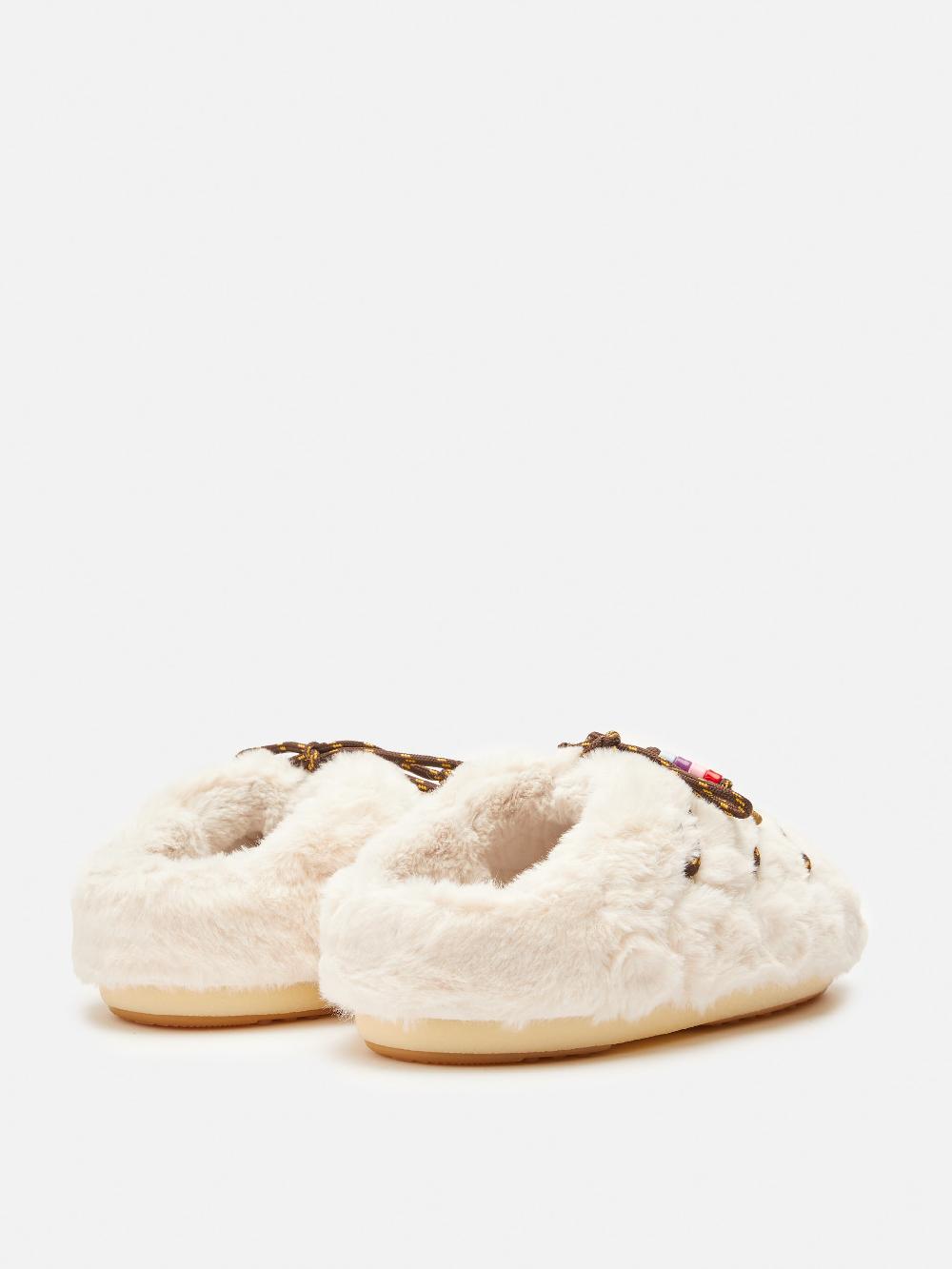 Moon Boot MULE FAUX-FUR BEADS PANNA In Linea