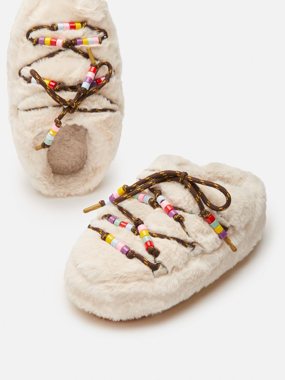 Moon Boot MULE FAUX-FUR BEADS PANNA In Linea