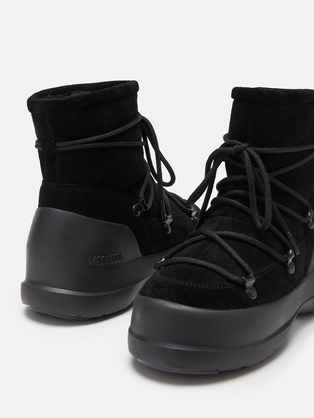 Moon Boot STIVALE LUNA NERO IN PELLE SCAMOSCIATA Soddisfazione Garantita