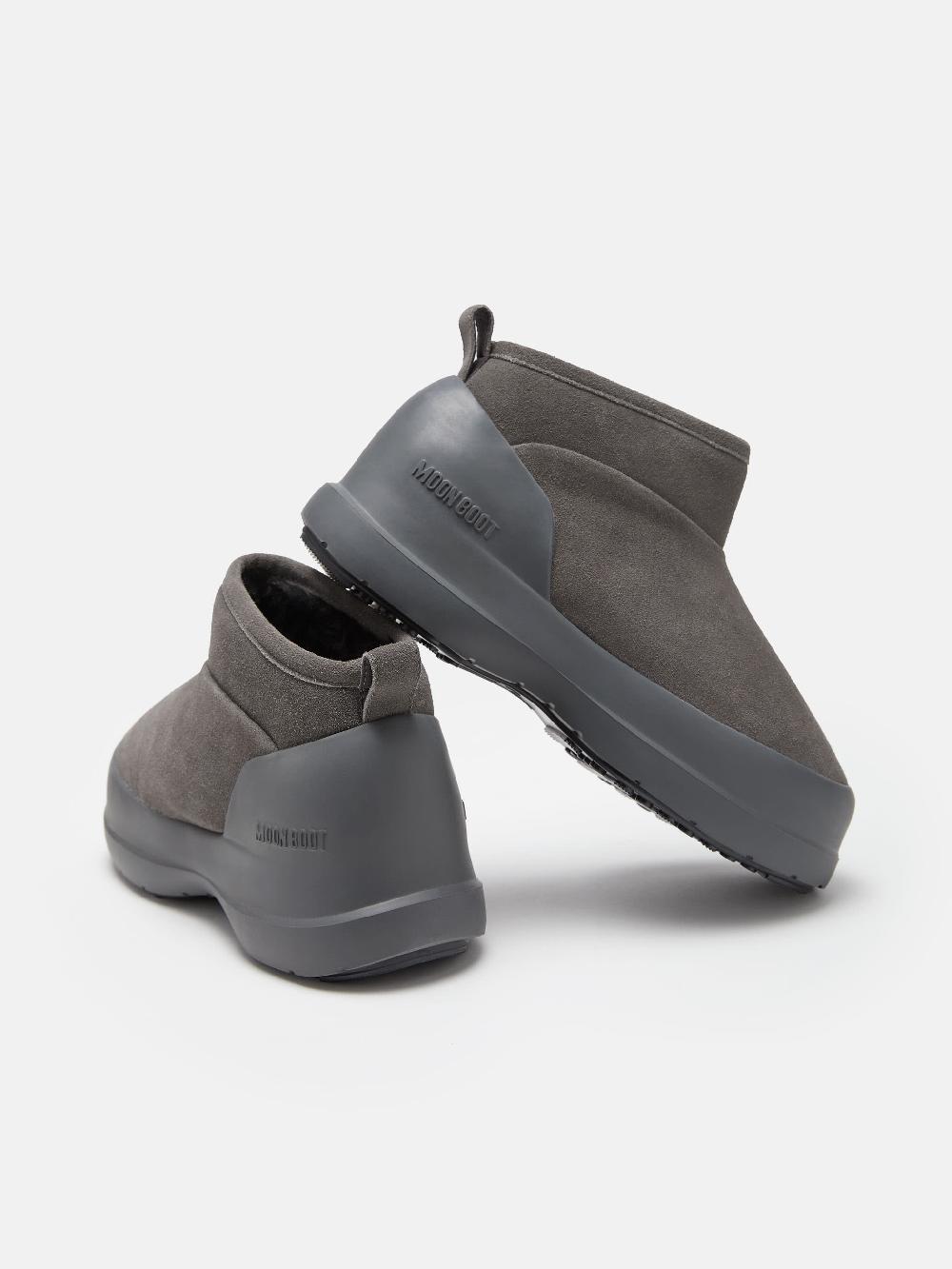 Moon Boot STIVALE LUNA LOW GRIGIO IN PELLE SCAMOSCIATA Presa