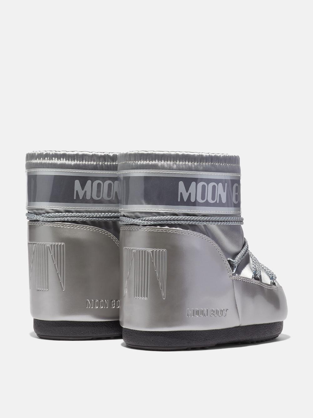 Moon Boot ICON LOW GLANCE ARGENTO IN RASO Vendita Calda