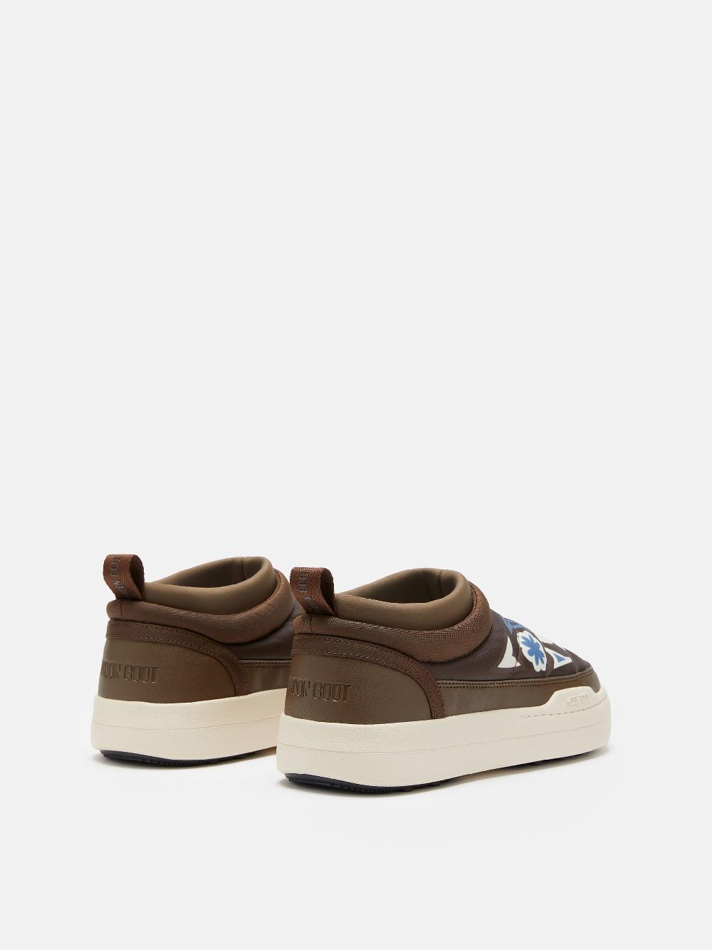 Moon Boot PARK SOFT MARRONE CON MOTIVO FLOREALE Nuova