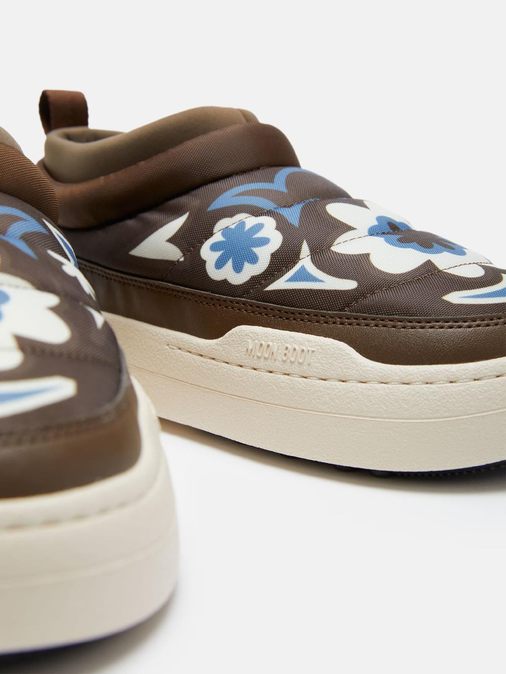 Moon Boot PARK SOFT MARRONE CON MOTIVO FLOREALE Nuova