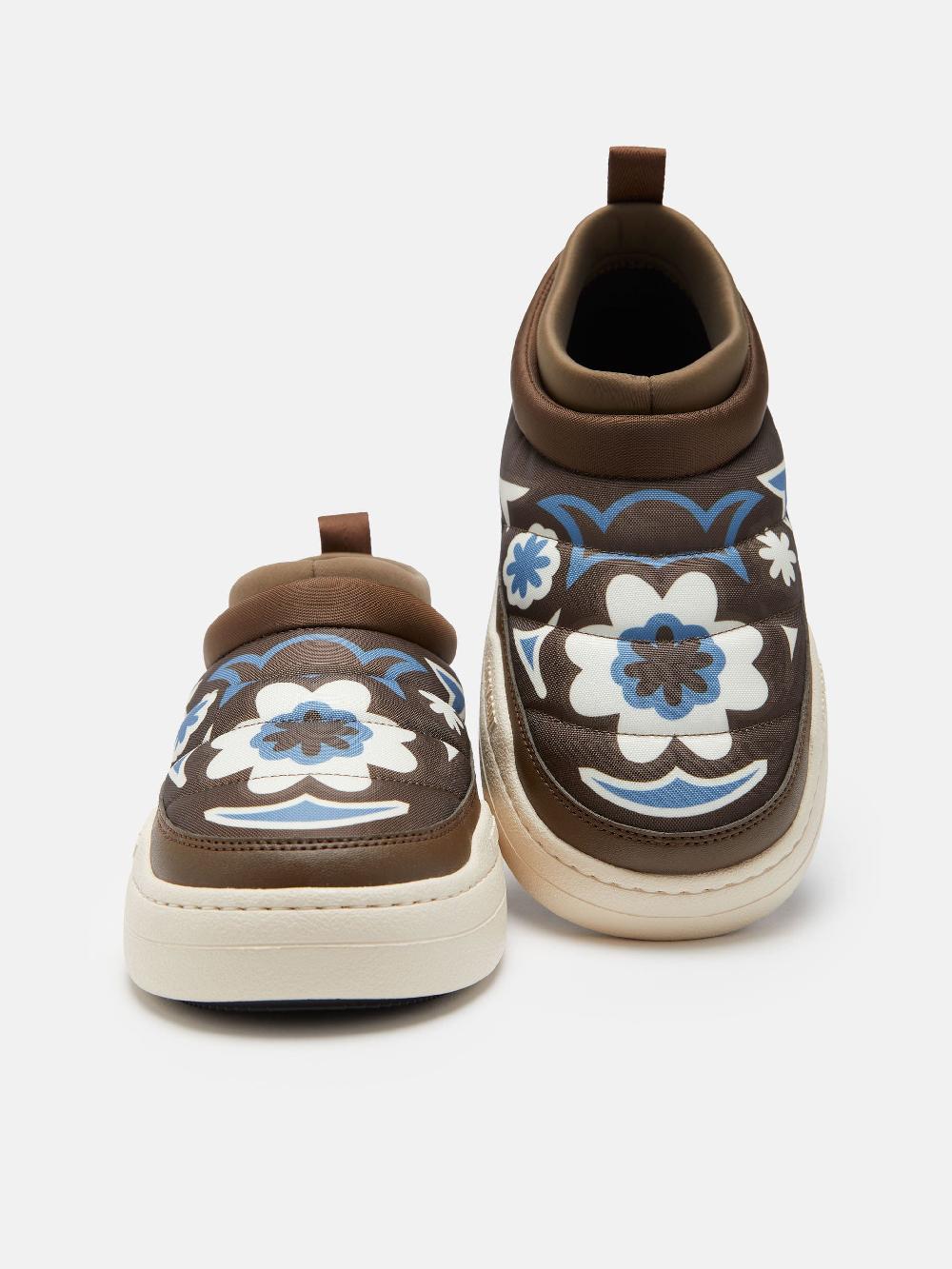 Moon Boot PARK SOFT MARRONE CON MOTIVO FLOREALE Nuova