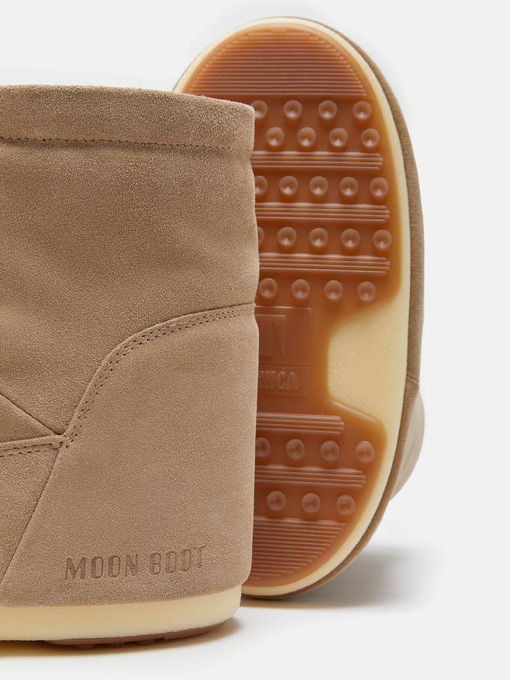 Moon Boot ICON LOW NOLACE BEIGE IN PELLE SCAMOSCIATA 2025