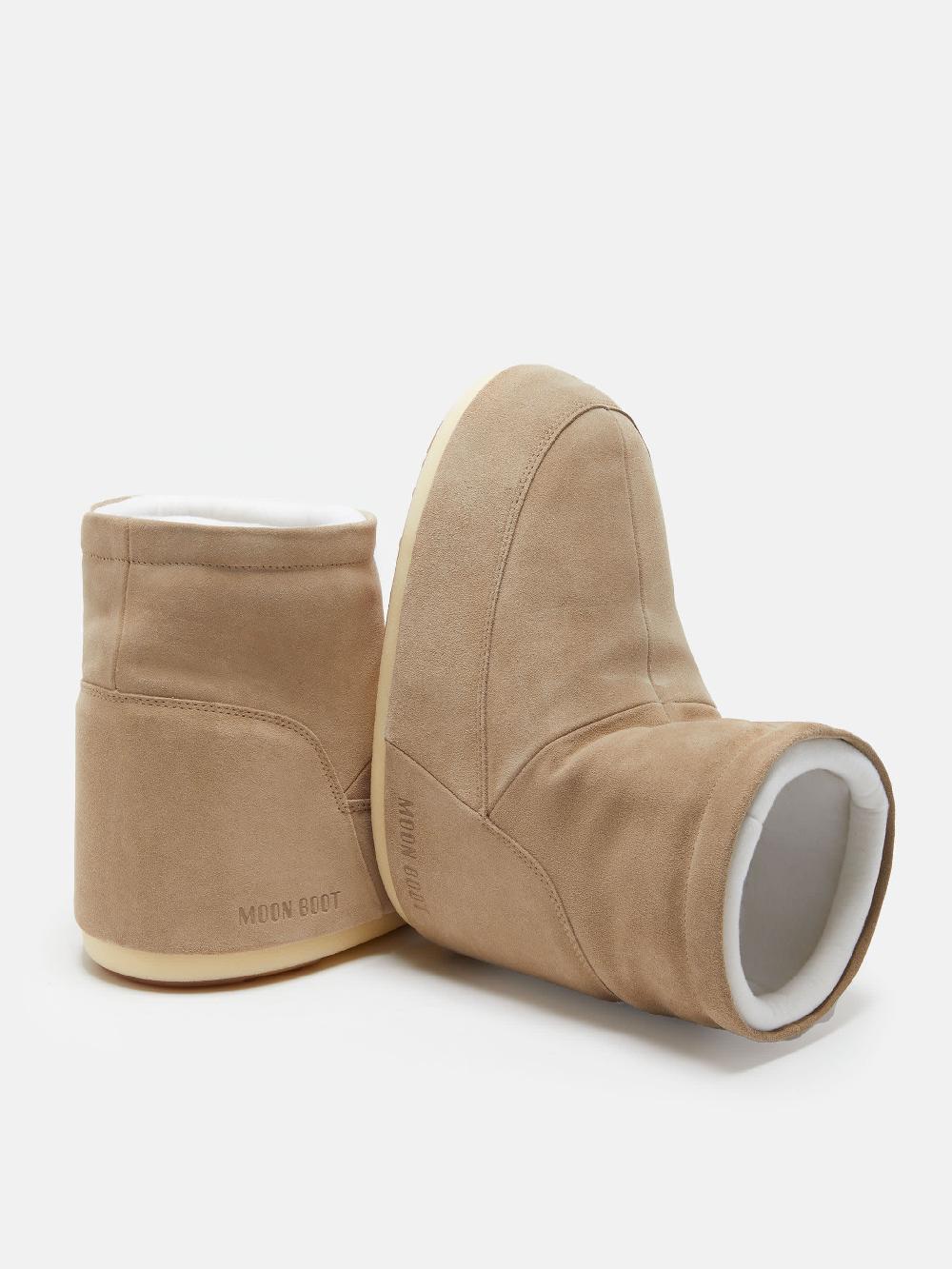 Moon Boot ICON LOW NOLACE BEIGE IN PELLE SCAMOSCIATA 2025
