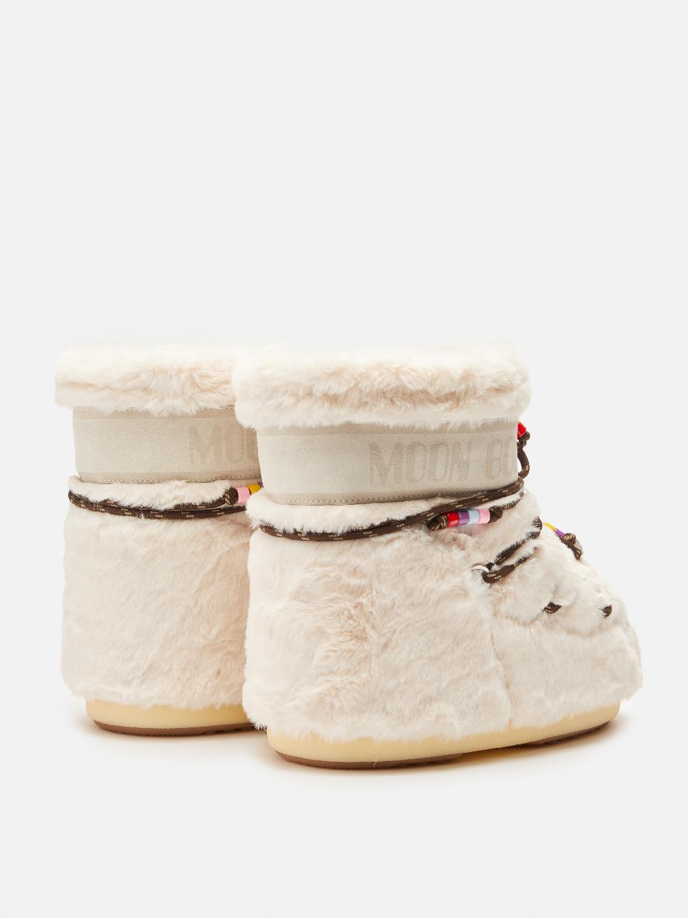 Moon Boot ICON LOW FAUX-FUR BEADS PANNA Italia