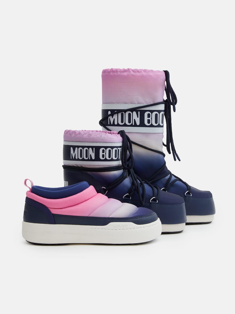 Moon Boot ICON LOW BLU CON STAMPA MOONRISE 2025