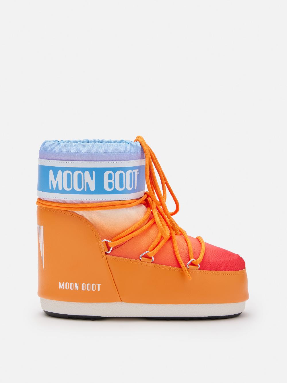 Moon Boot ICON LOW ARANCIONE CON STAMPA SUNRISE Qualità Garantita