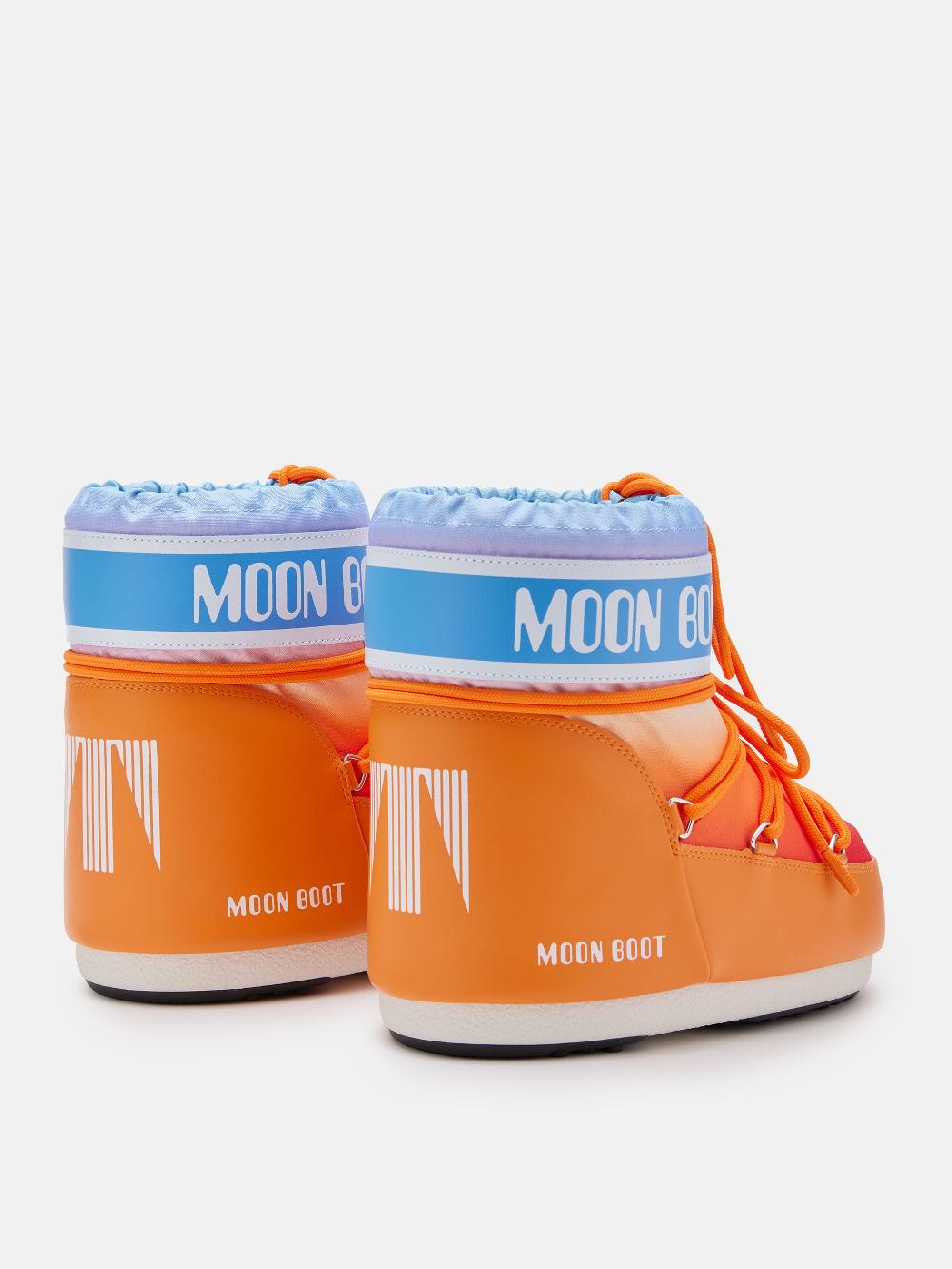 Moon Boot ICON LOW ARANCIONE CON STAMPA SUNRISE Qualità Garantita