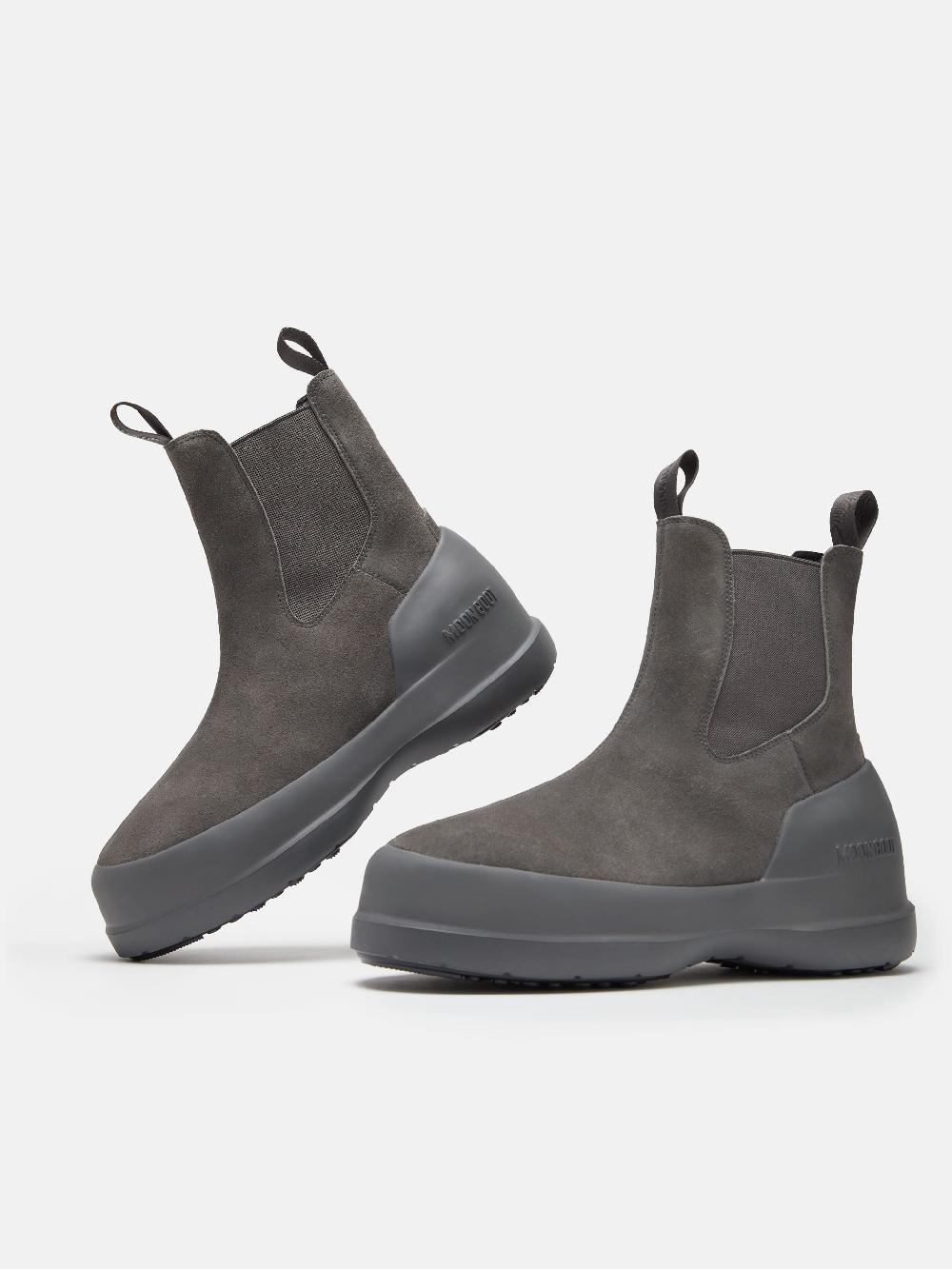 Moon Boot STIVALE LUNA CHELSEA GRIGIO IN PELLE SCAMOSCIATA Fino Al -60%