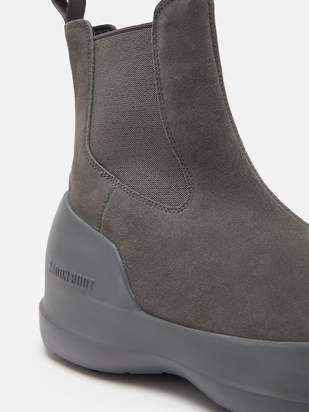 Moon Boot STIVALE LUNA CHELSEA GRIGIO IN PELLE SCAMOSCIATA Fino Al -60%