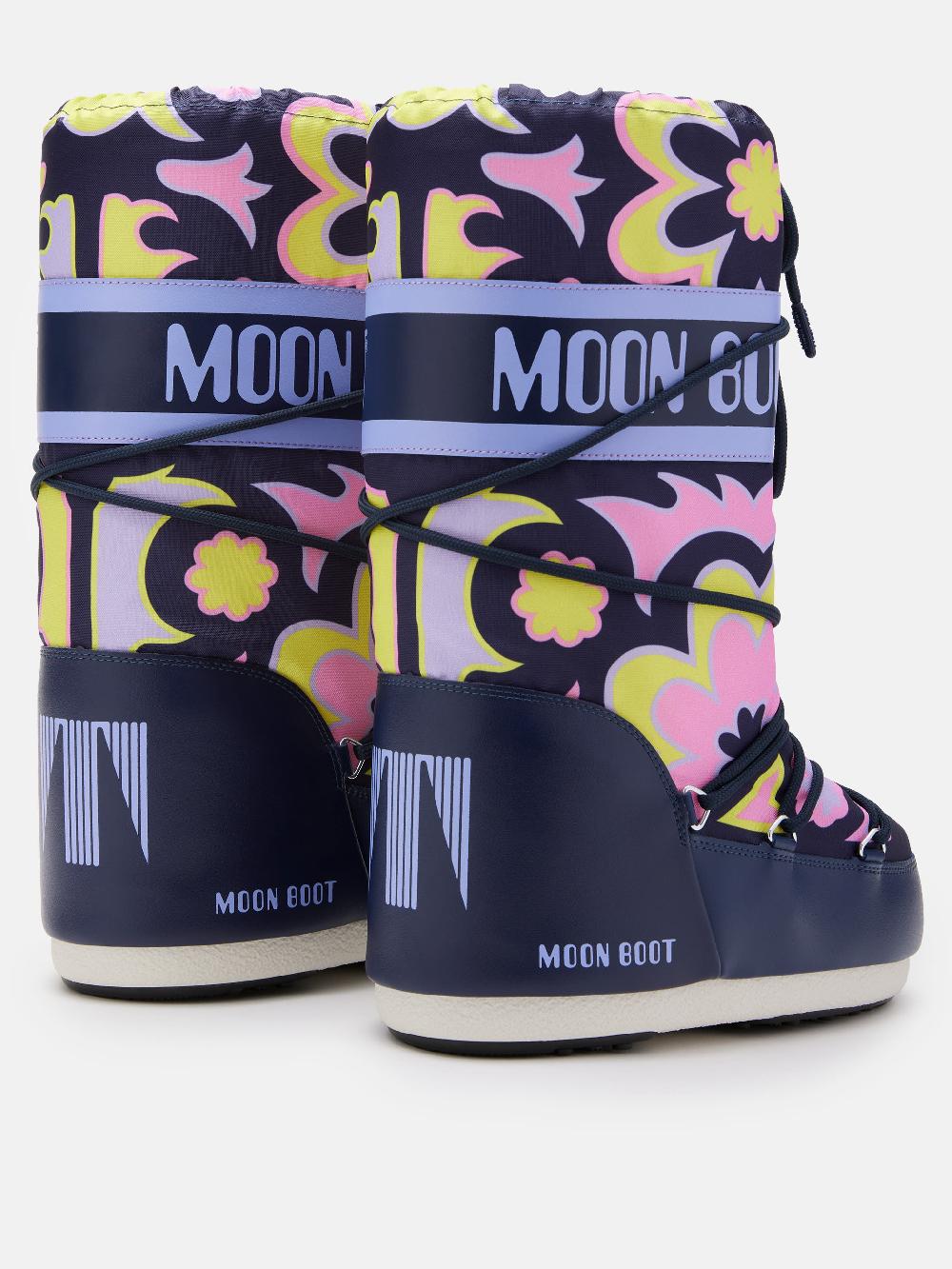 Moon Boot ICON BLU CON MOTIVO FLOREALE Sottocosto