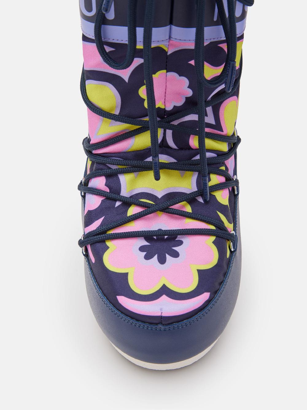Moon Boot ICON BLU CON MOTIVO FLOREALE Sottocosto