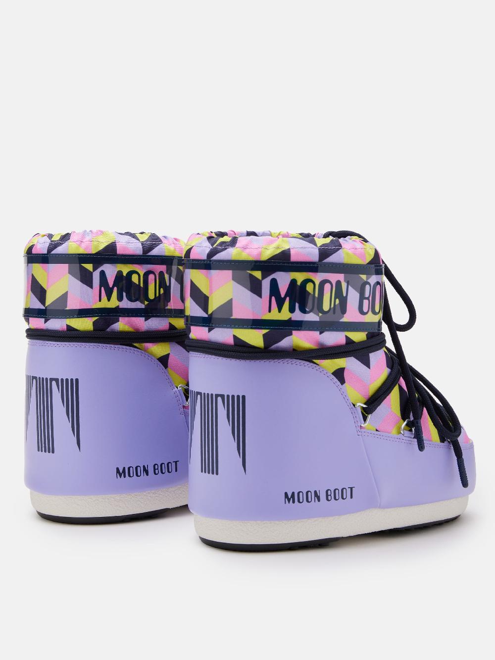 Moon Boot ICON LOW LILLA CON STAMPA OPTICAL Sconto