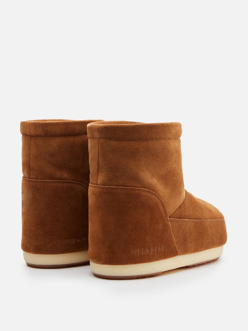 Moon Boot ICON LOW MARRONE IN PELLE SCAMOSCIATA SENZA LACCI Moda