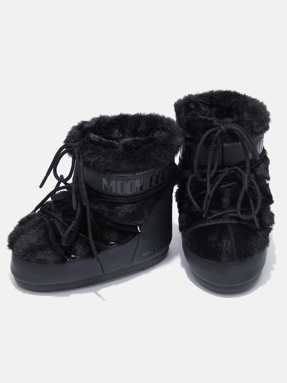 Moon Boot ICON LOW NERO IN ECOPELLICCIA Italia