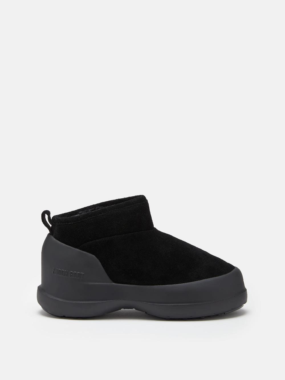 Moon Boot STIVALE LUNA LOW NERO IN PELLE SCAMOSCIATA Qualità