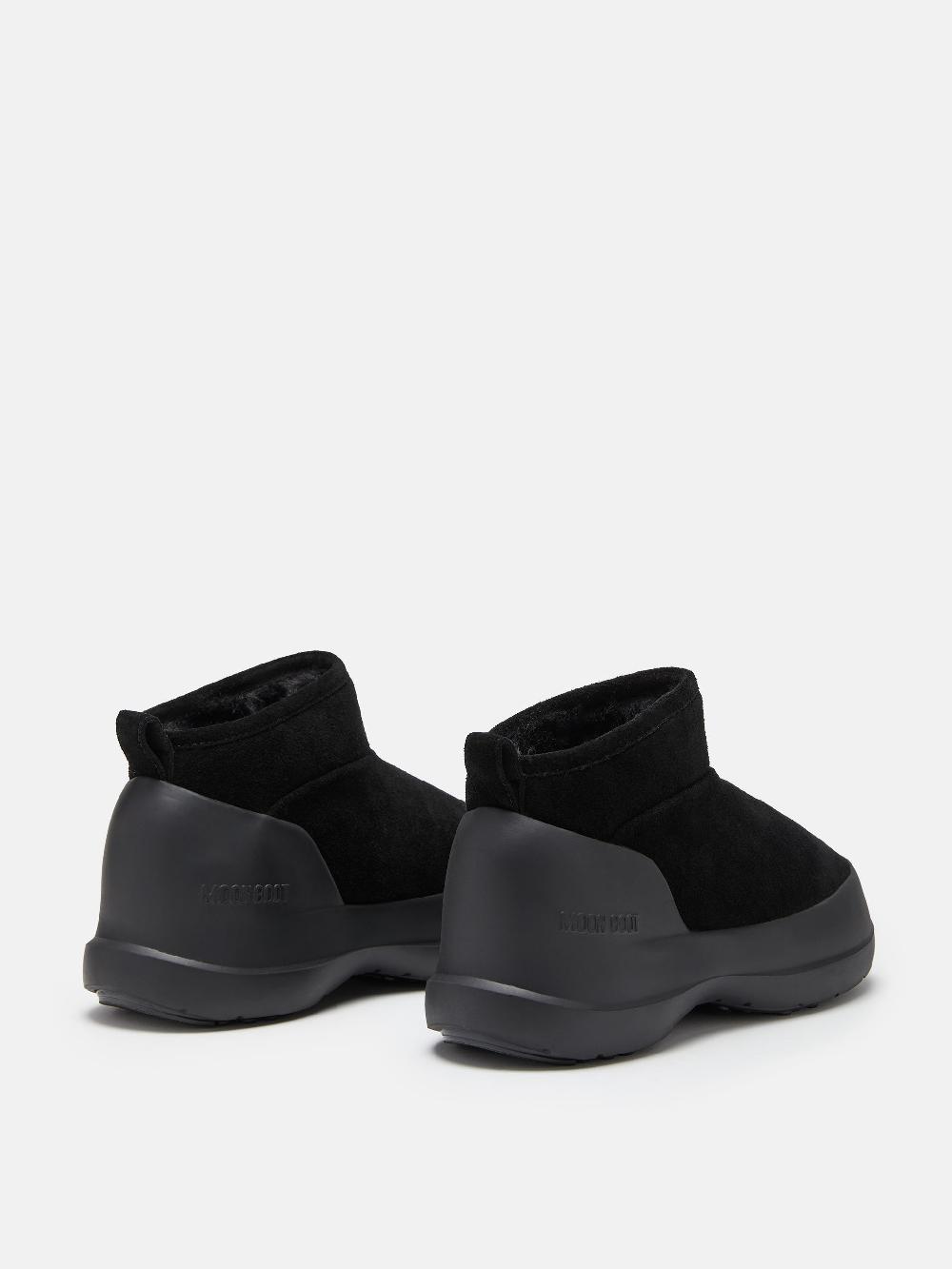 Moon Boot STIVALE LUNA LOW NERO IN PELLE SCAMOSCIATA Qualità