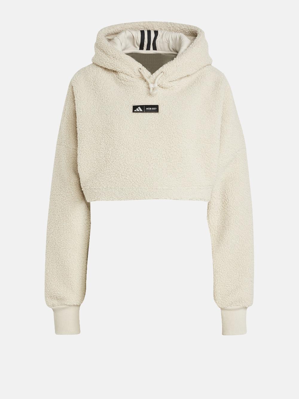 Moon Boot Felpa cropped beige con cappuccio adidas x Moon Boot Sottocosto