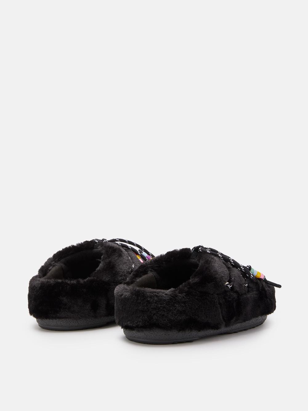 Moon Boot MULE FAUX-FUR BEADS NERO Saldi Di Fabbrica