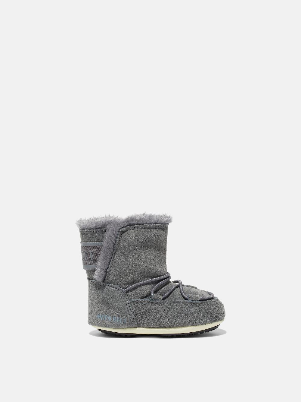 Moon Boot CRIB GRIGIO IN PELLE SCAMOSCIATA Promozione Limitata