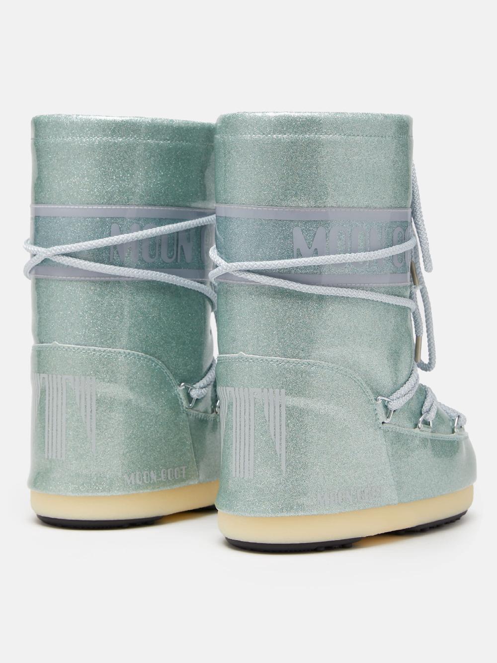 Moon Boot ICON JUNIOR GLITTER BLU Saldi Di Fabbrica