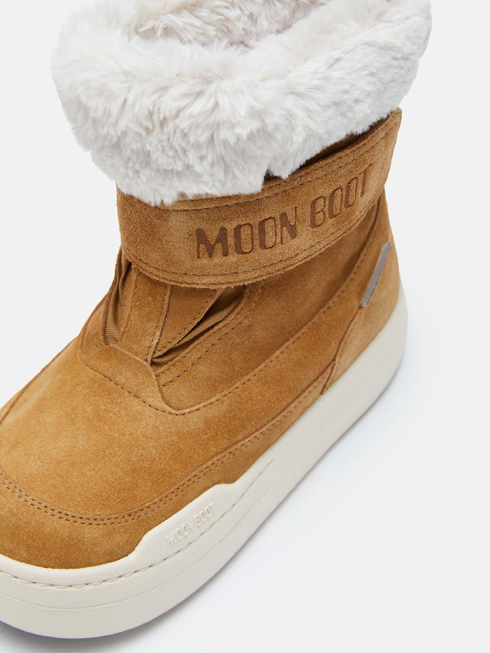 Moon Boot JUNIOR PARK NOCCIOLA IN PELLE SCAMOSCIATA CON CHIUSURA A STRAPPO Vendite Flash