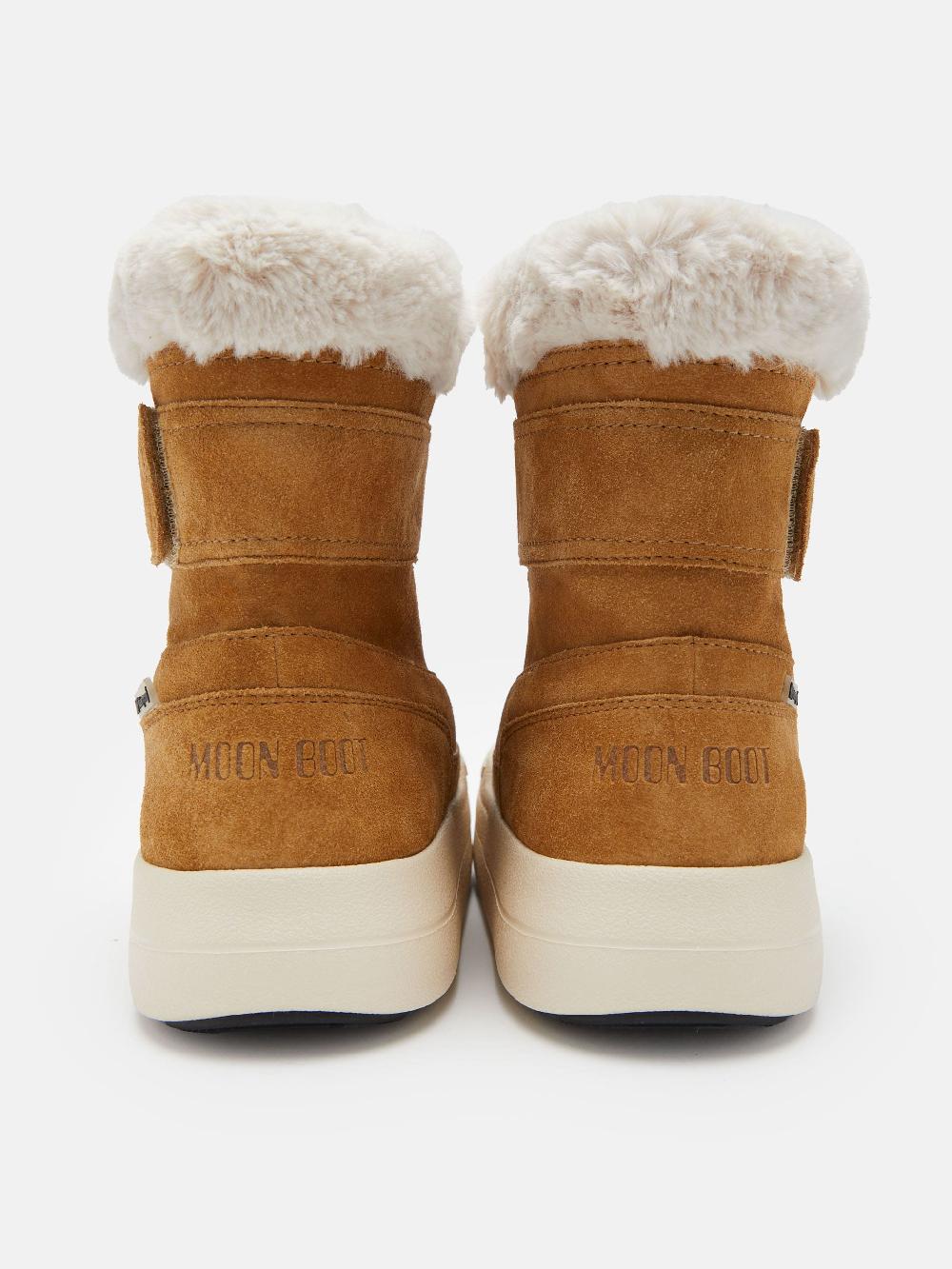 Moon Boot JUNIOR PARK NOCCIOLA IN PELLE SCAMOSCIATA CON CHIUSURA A STRAPPO Vendite Flash