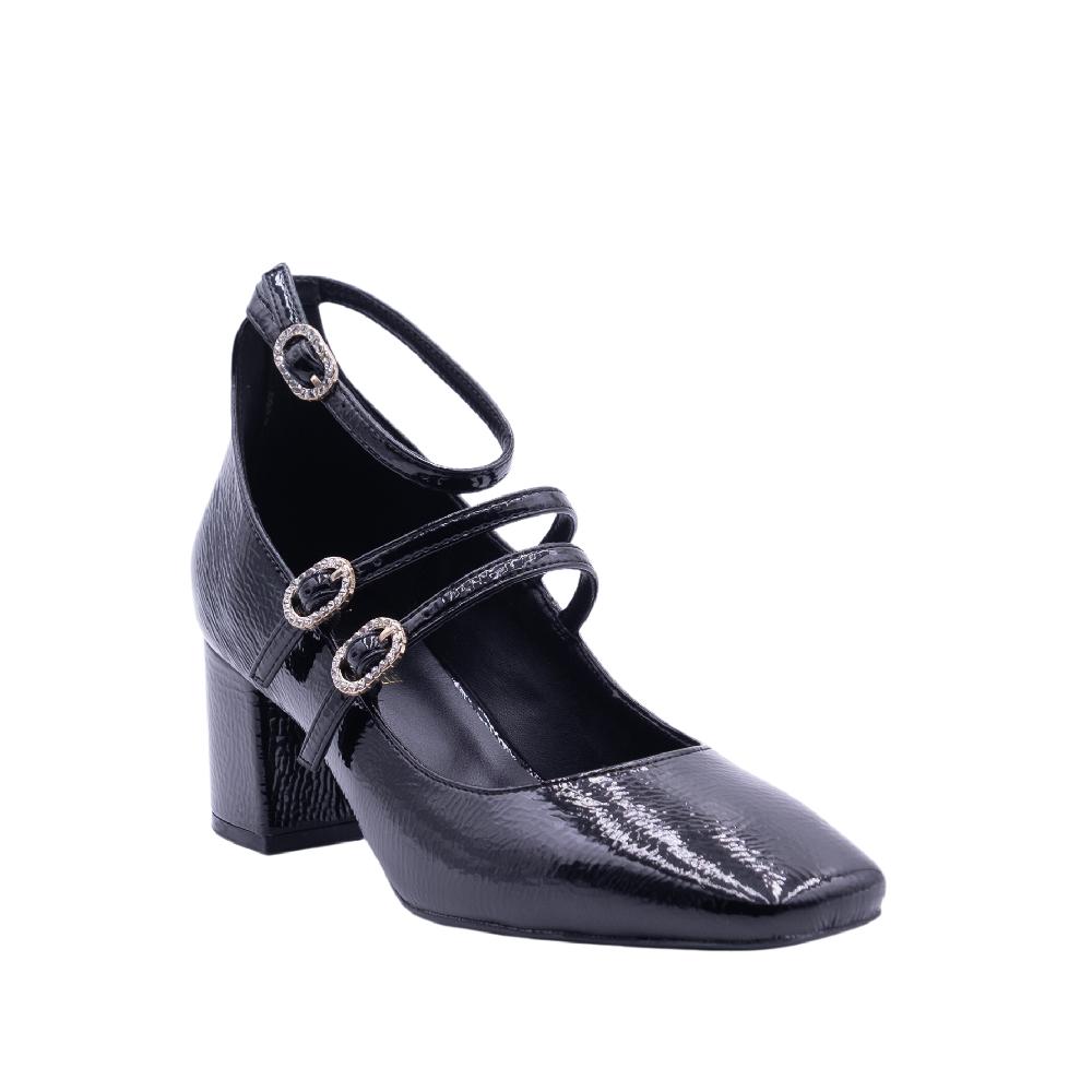 ALBANO VANITY Decolletè nero con cinturini Promozione