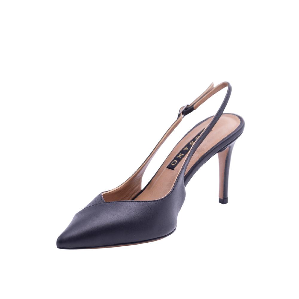 ALBANO Slingback pelle nera Sottocosto