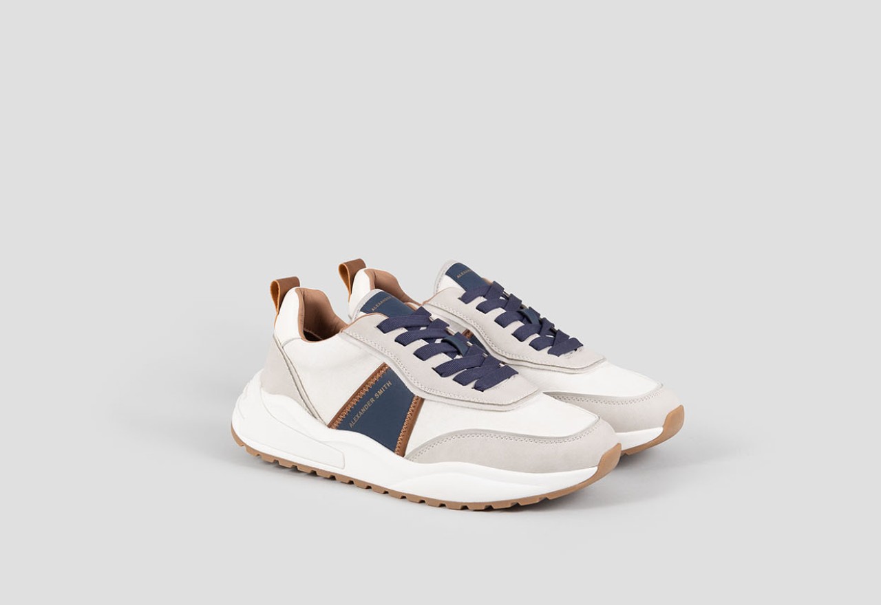 Alexander Smith ECO-DOVER MAN WHITE BLUE In Saldo