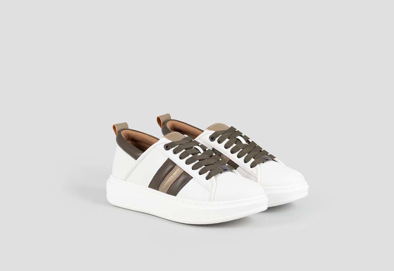 Alexander Smith ECO-WEMBLEY MAN WHITE MILITARY OLIVE In Linea