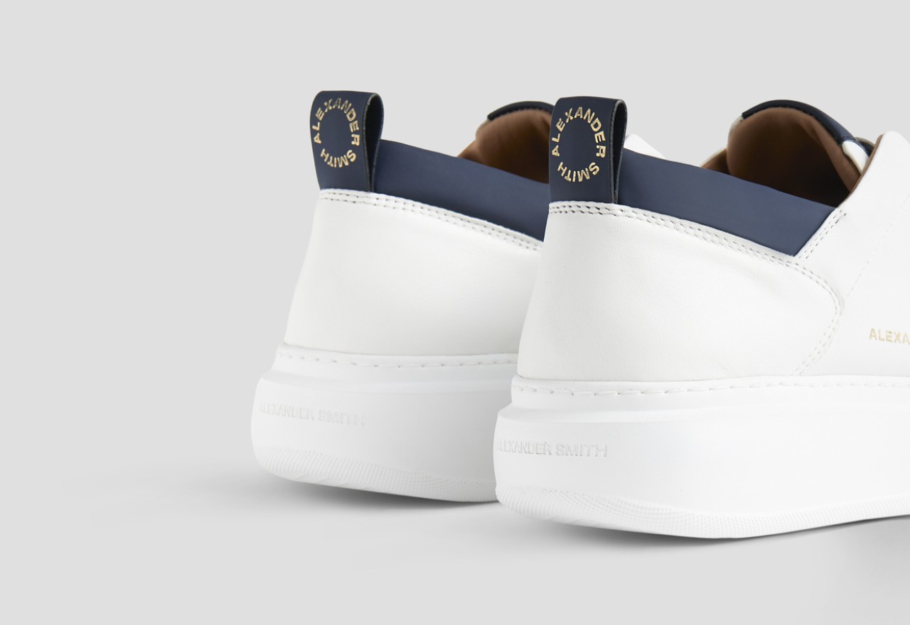 Alexander Smith WEMBLEY SLIP-ON MAN WHITE BLUE Outlet