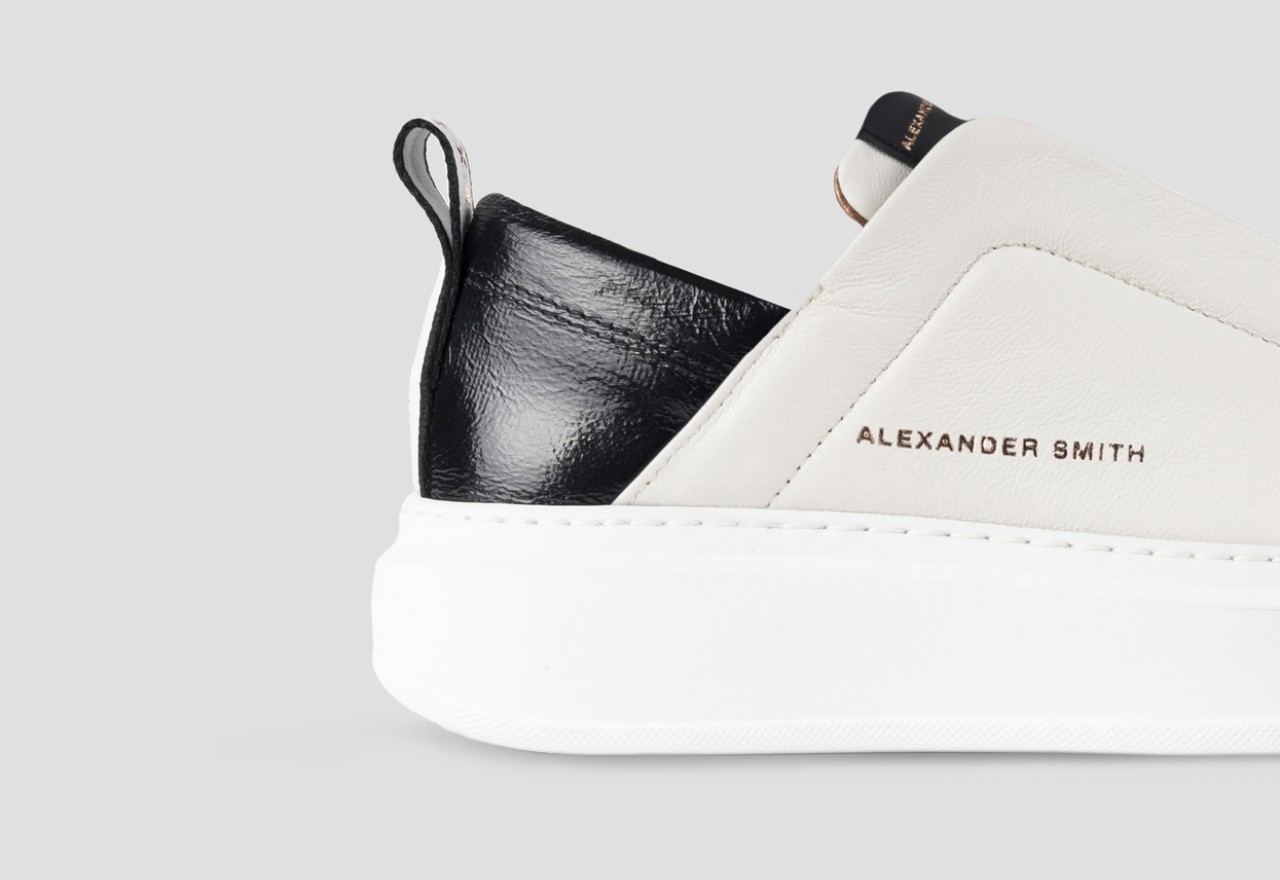 Alexander Smith WEMBLEY SLIP-ON WOMAN WHITE BLACK I Più Venduti
