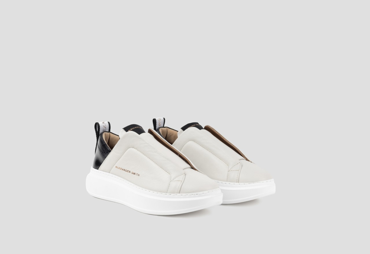 Alexander Smith WEMBLEY SLIP-ON WOMAN WHITE BLACK I Più Venduti