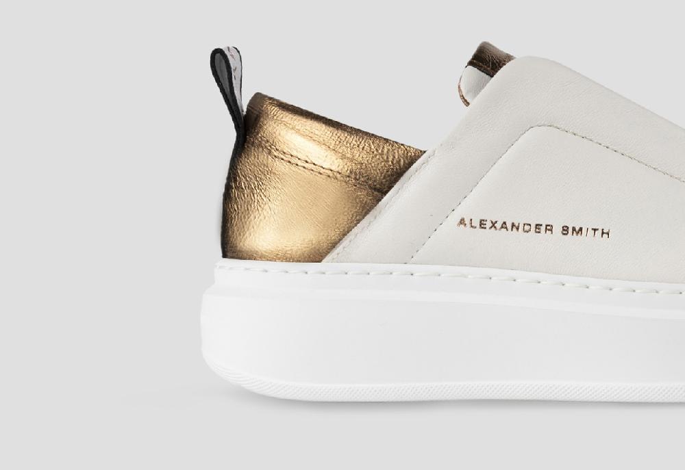 Alexander Smith WEMBLEY SLIP-ON WOMAN WHITE BRONZE Vendite Flash