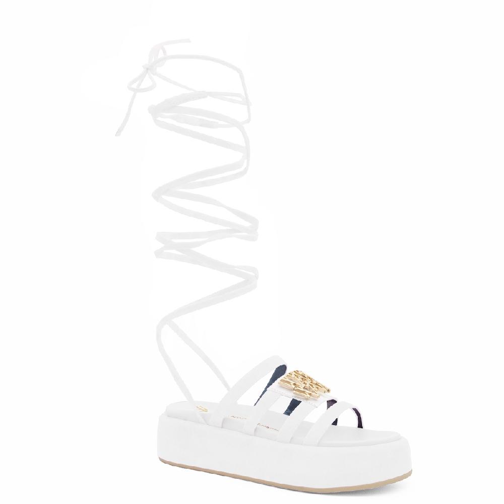 Amalfi by rangoni Sandalo allacciato Cannella bianco Offerta