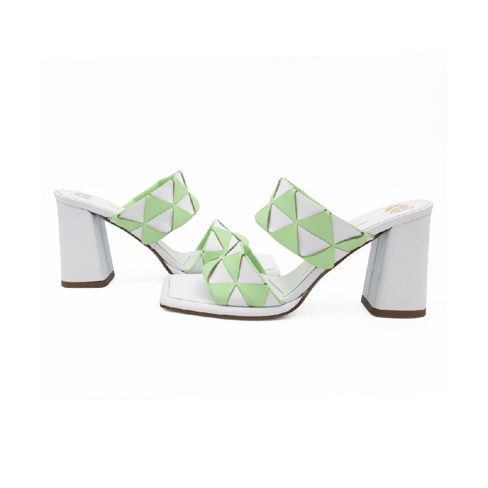Amalfi by rangoni Sandali Luppolo verde e bianco Shopping Online