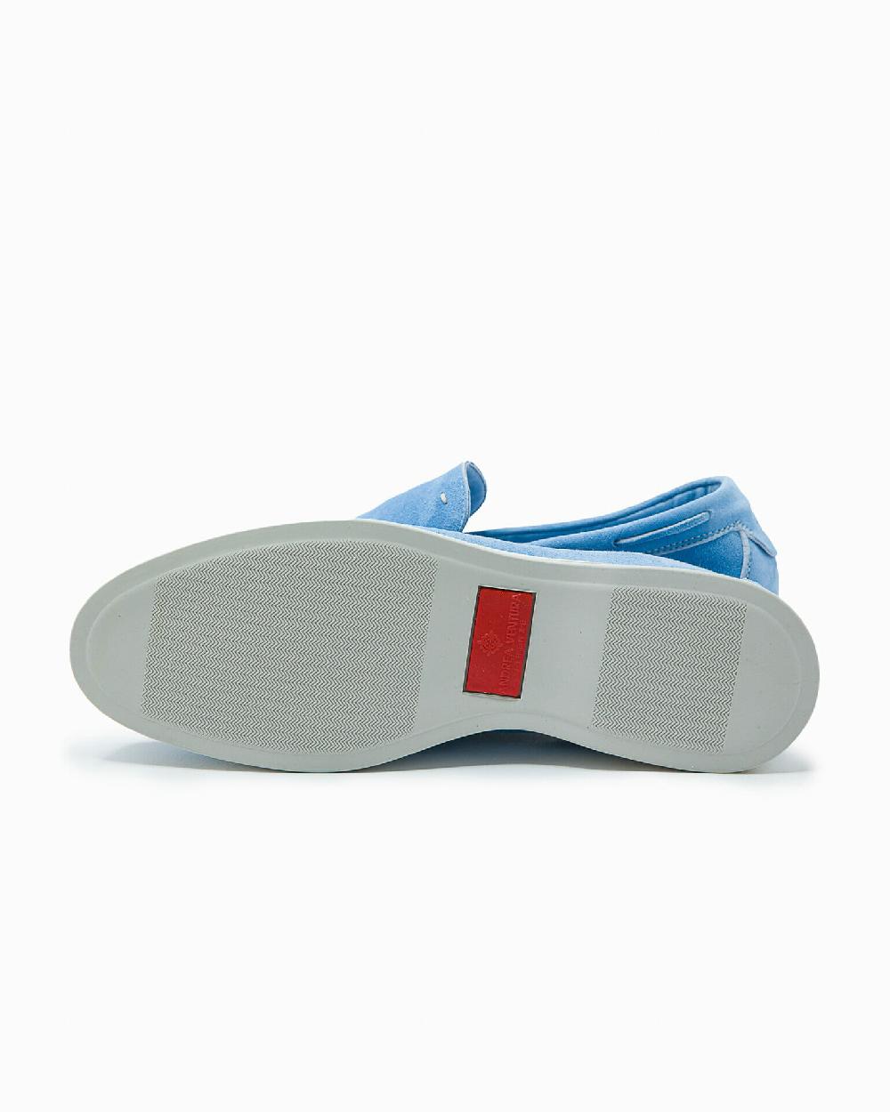 Andrea ventura MOCASSINO AQUARIVA ISEO IN SUEDE AZZURRO Nuova
