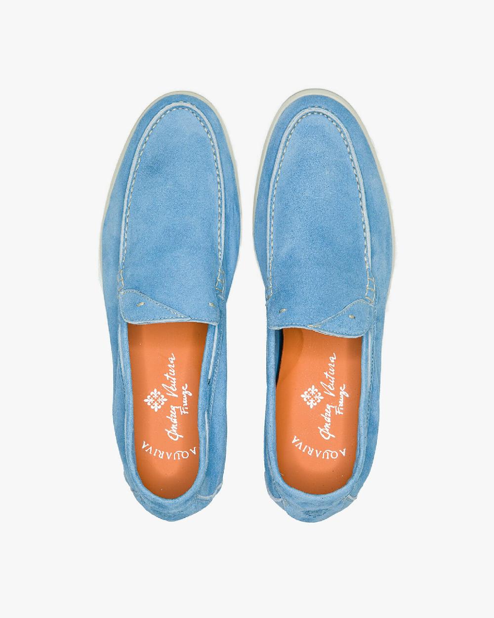 Andrea ventura MOCASSINO AQUARIVA ISEO IN SUEDE AZZURRO Nuova
