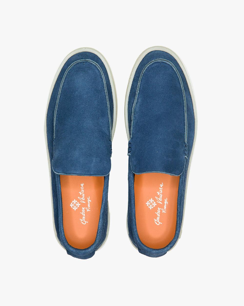 Andrea ventura MOCASSINO ST BARTH LS IN SUEDE BLUE NAVY Soddisfazione Garantita