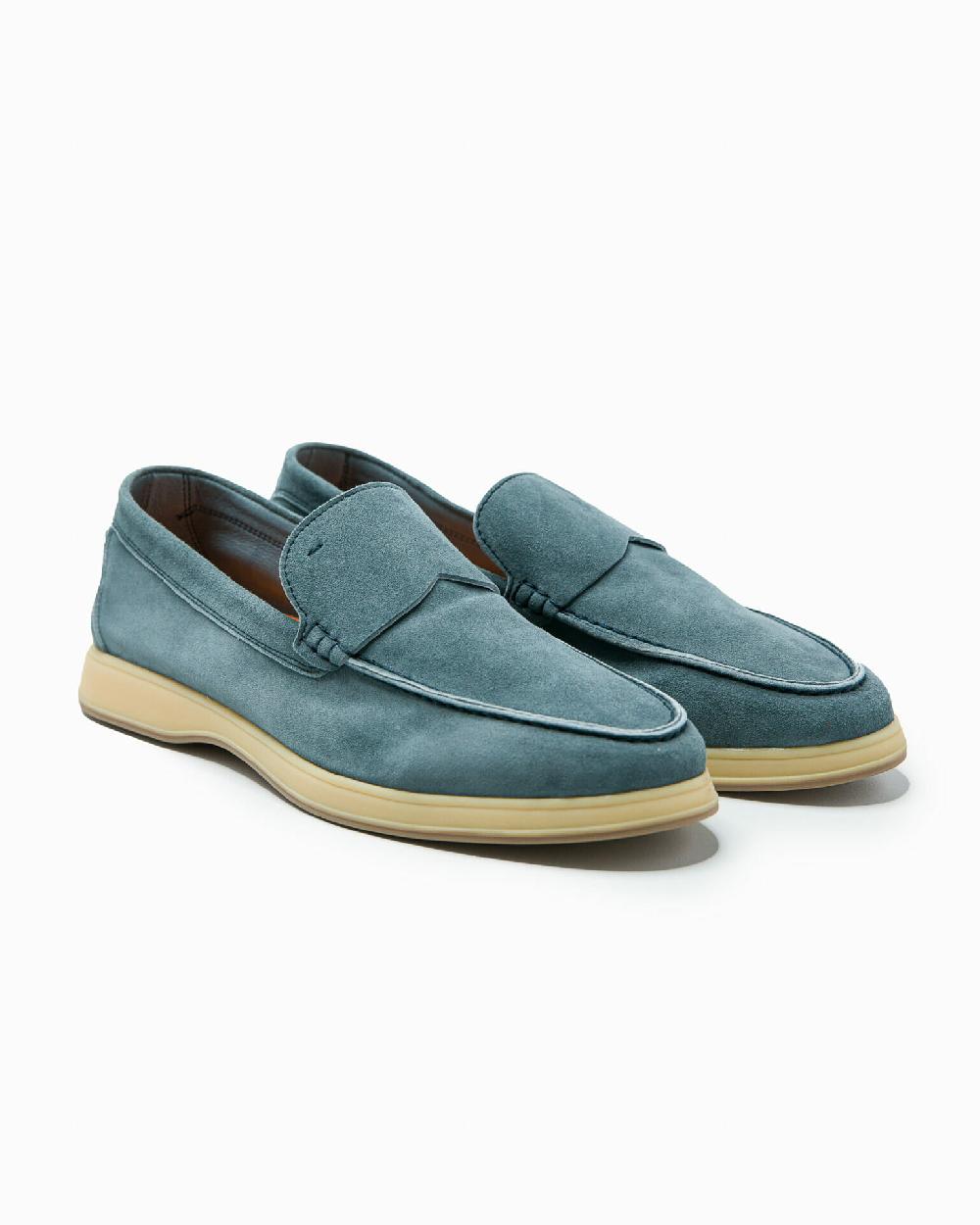 Andrea ventura MOCASSINO DONNA AQUARIVA-D 90 IN SUEDE BOY GREY BLUE Qualità Garantita