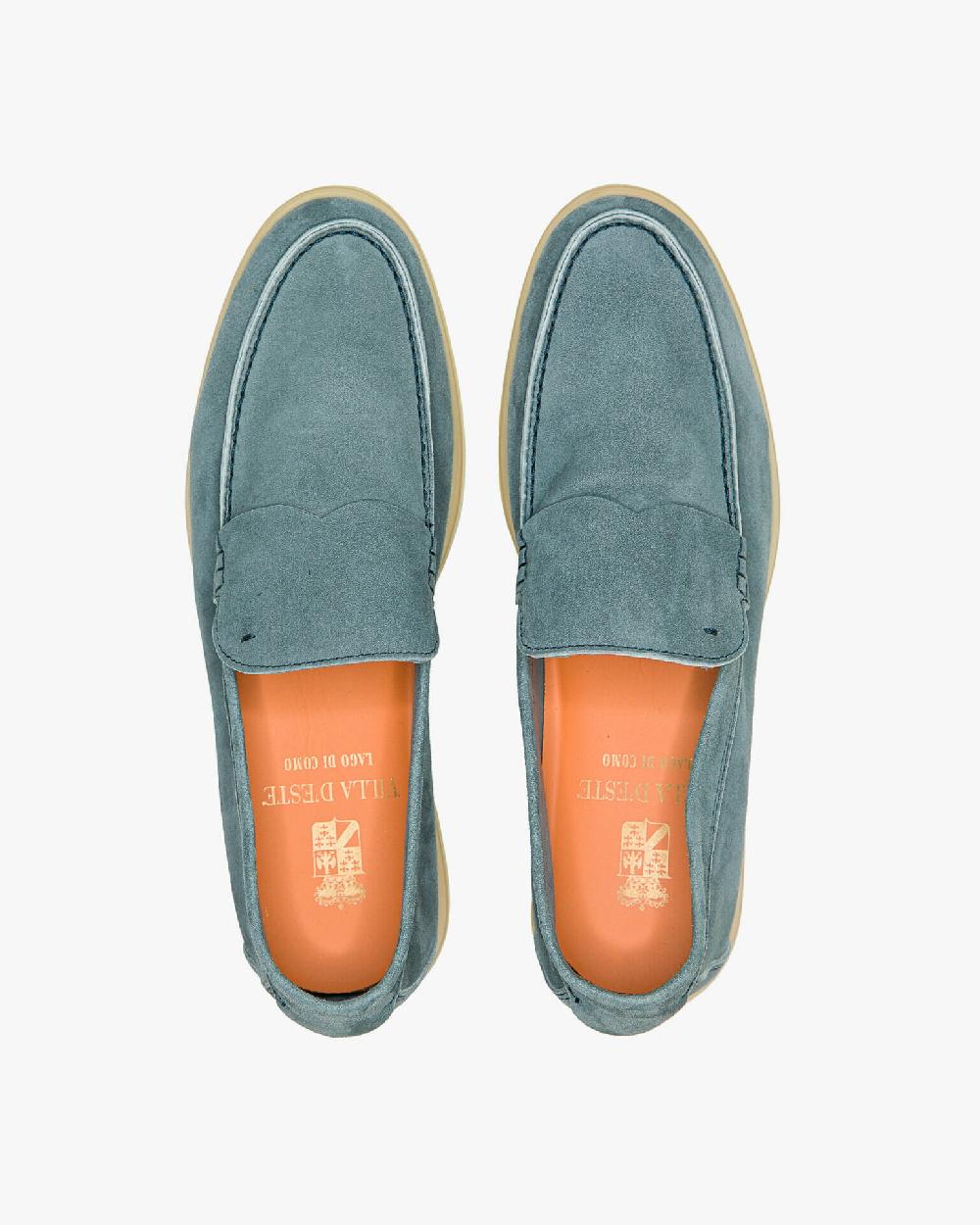 Andrea ventura MOCASSINO DONNA AQUARIVA-D 90 IN SUEDE BOY GREY BLUE Qualità Garantita